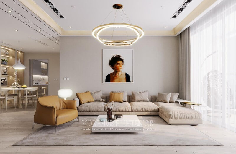 Sofa phòng khách chung cư bọc vải đẹp mắt Mẫu nội thất chung cư