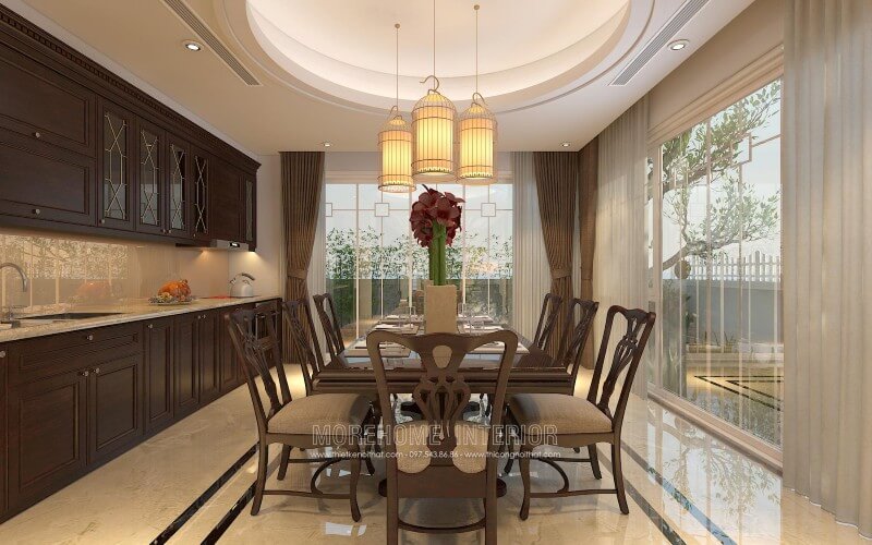 Tủ bếp gỗ tự nhiên nhập khẩu với tone màu nâu chủ đạo vừa mang lại sự ấm cúng vừa tạo nên một gian bếp sang trọng và đẳng cấp hơn cả Tủ bếp màu trắng, tủ bếp màu nâu đẹp