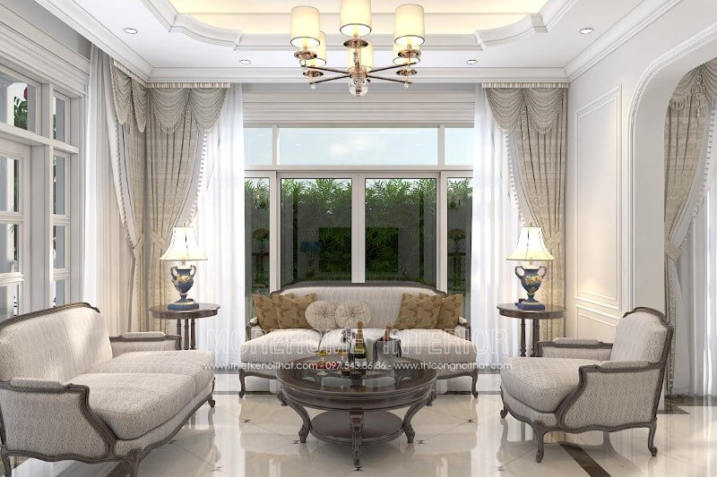 Sofa tân cổ điển với thiết kế đơn giản nhưng không kém phần sang trọng sofa tân cổ điển