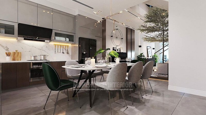 Hệ tủ bếp gỗ công nghiệp hiện đại mang đến vẻ đẹp đẳng cấp cho không gian sống gia chủ. Tủ bếp đẹp, sang trọng và đẳng cấp