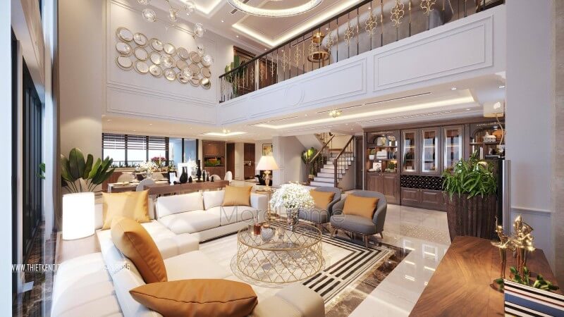 Thiết kế nội thất phòng khách căn chung cư Dulex với phong cách hiện đại đầy sang trọng Mẫu nội thất chung cư hiện đại