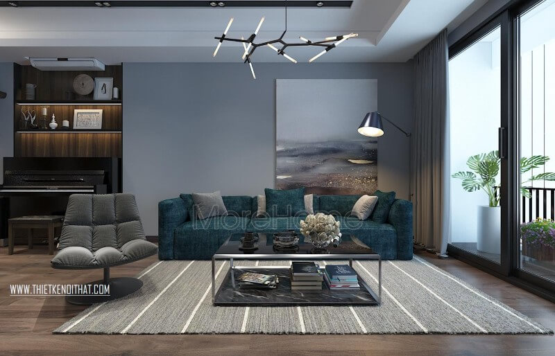 Thiết kế nội thất phòng khách chung cư với nội thất hiện đại đẹp sang trọng Mẫu nội thất chung cư hiện đại