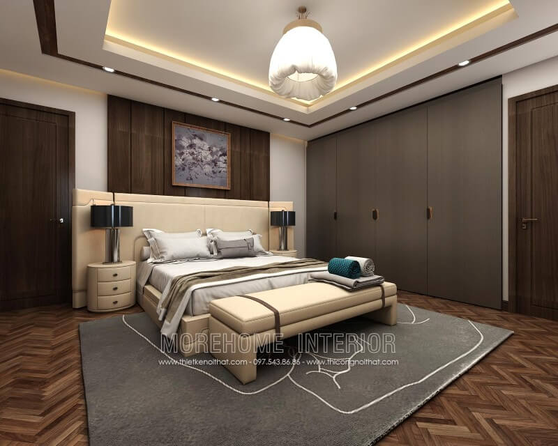 Giường ngủ biệt thự hiện đại Giường ngủ biệt thự hiện đại