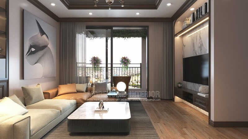 Mẫu thiết kế phòng khách chung cư phong cách hiện đại Thiết kế chung cư