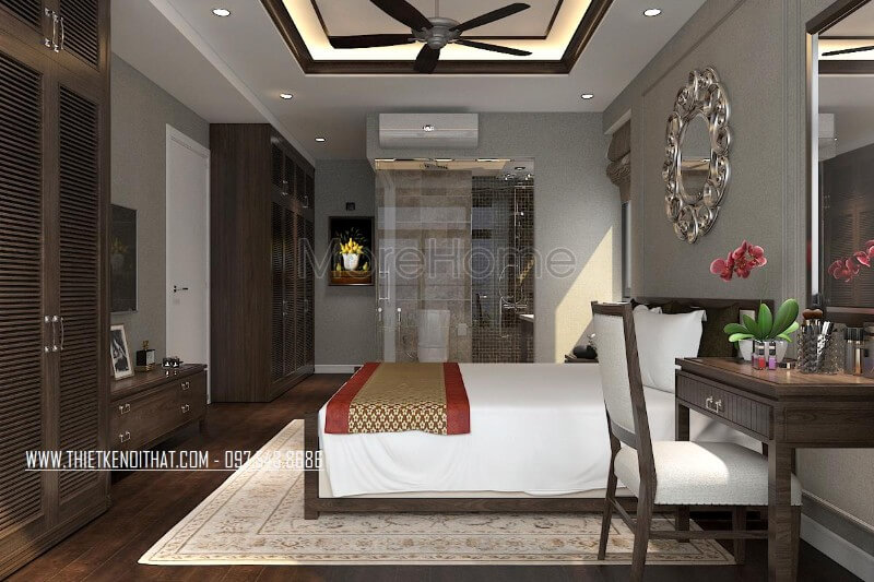 Thiết kế phòng ngủ theo phong cách truyền thống đơn giản thích hợp với lối sống hiện đại Thiết kế chung cư