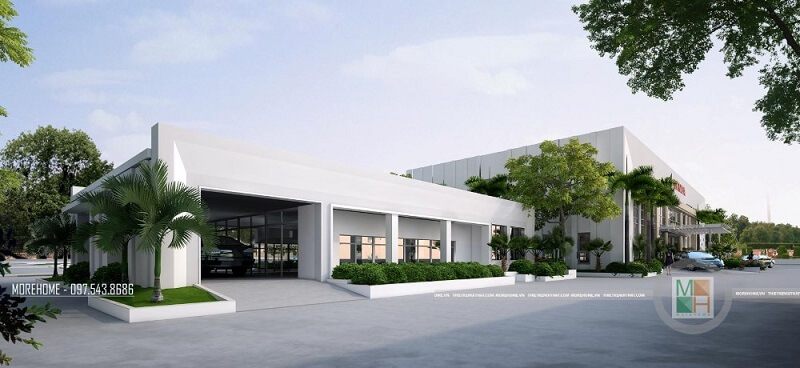 Mẫu thiết kế kiến trúc độc đáo cho trung tâm văn phòng sát hạch lái xe Honda theo phong cách hiện đại