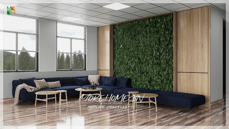 Sự sáp xếp và bố trí hài hòa khoa học trong nội thất giúp không gian văn phòng trở nên gần gũi và ấn tượng hơn.