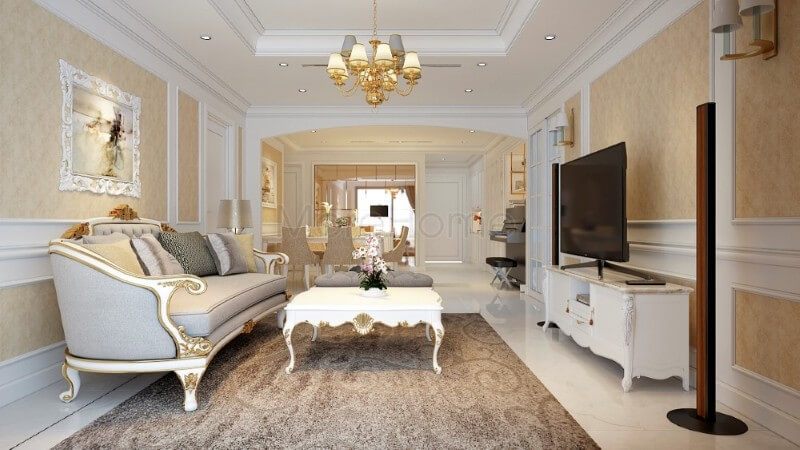 Các chi tiết trạm khắc tỉ mỉ từ bộ sofa gỗ tự nhiên giúp không gian phòng khách thêm phần tinh tế, mềm mại đồng thời cũng góp phần không nhỏ trong việc tạo sự cân bằng cho đường nét trong không gian sinh hoạt chung.