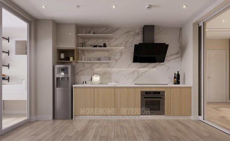 Trang trí bếp chung cư đơn giản, gọn gàng
