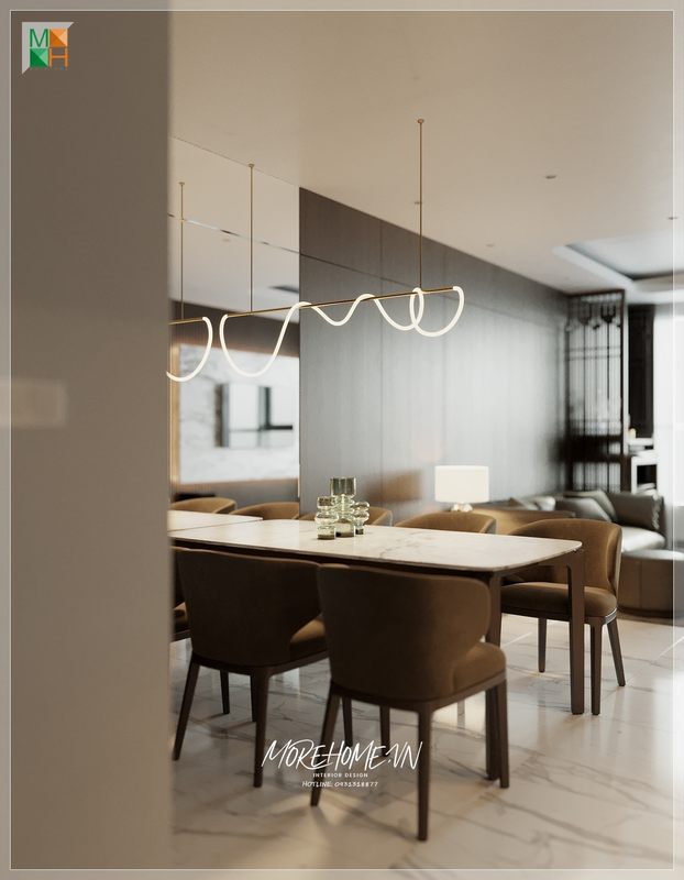 Thiết kế nội thất hiện đại sử dụng tiện nghi mang sự thoải mái trong quá trình hằng ngày, không gian đạt thẩm mỹ cao