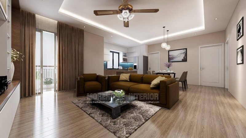 Thiết kế nội thất phòng khách chung cư đơn giản
