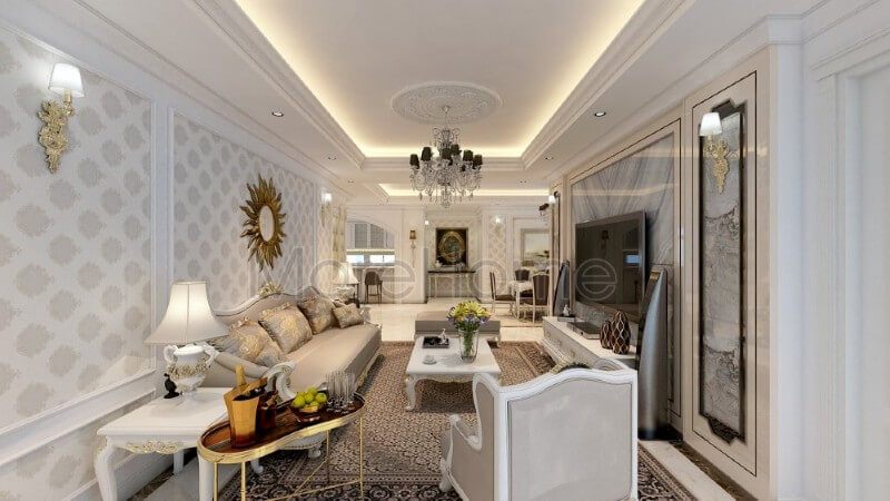 Thiết kế nội thất phòng khách chung cư cao cấp