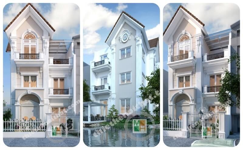 Mẫu thiết kế kiến trúc đẹp cho nhà biệt thự Vinhomes Riverside Sài Đồng Hà Nội