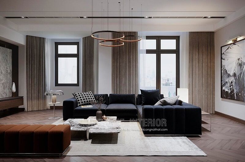 Mẫu bàn trà cao cấp với kiếu dáng độc đáo ấn tượng mang đến sự mới lạ cho không gian phòng khách.